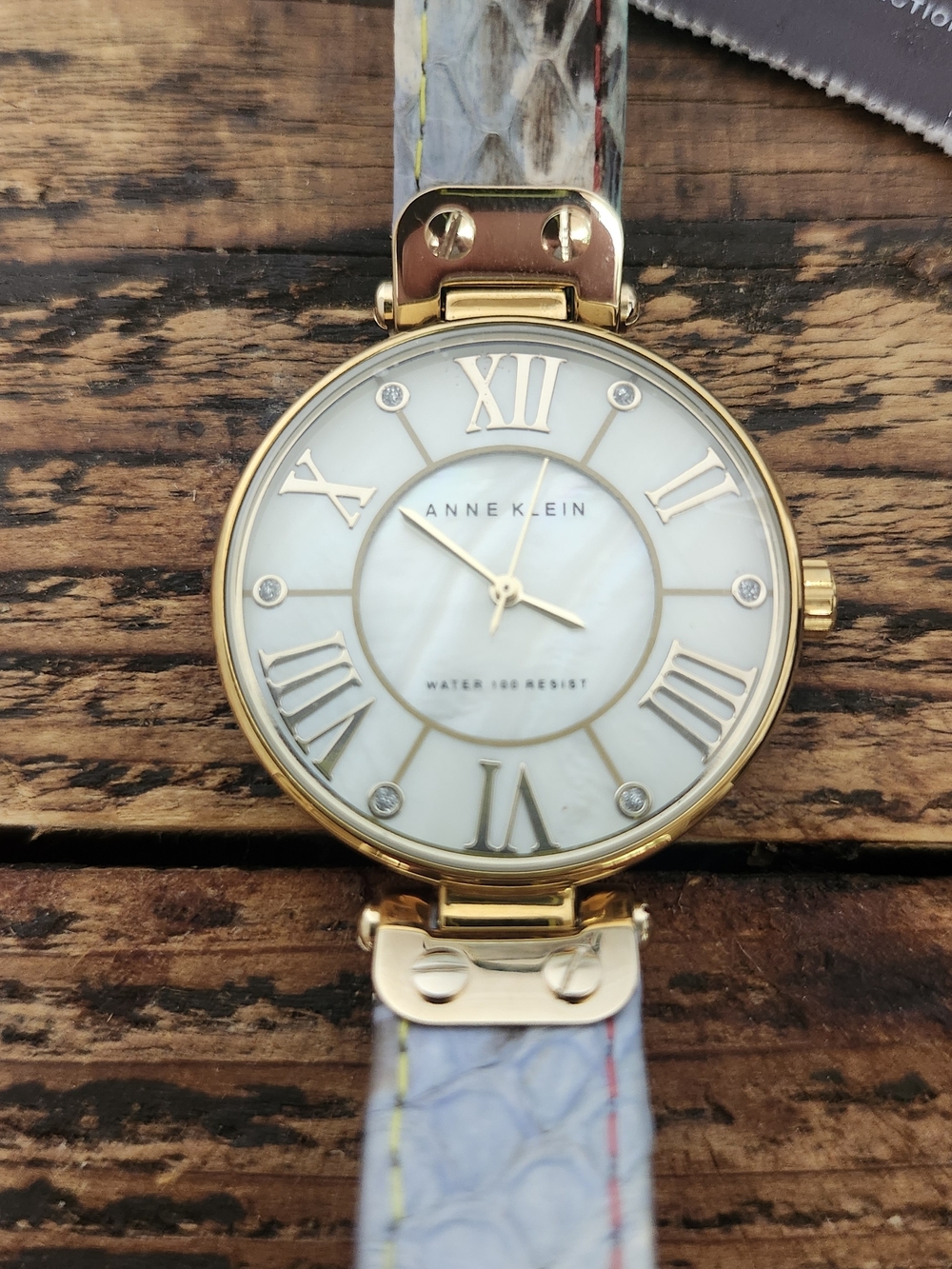 Anne Klein Women's Gold-tone Watch with MERMAID Snake-Embossed Strap - Picture 5 of 14